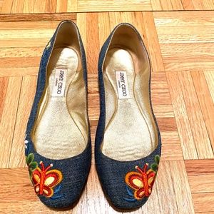 Jimmy Choo denim flats size 39/8.5